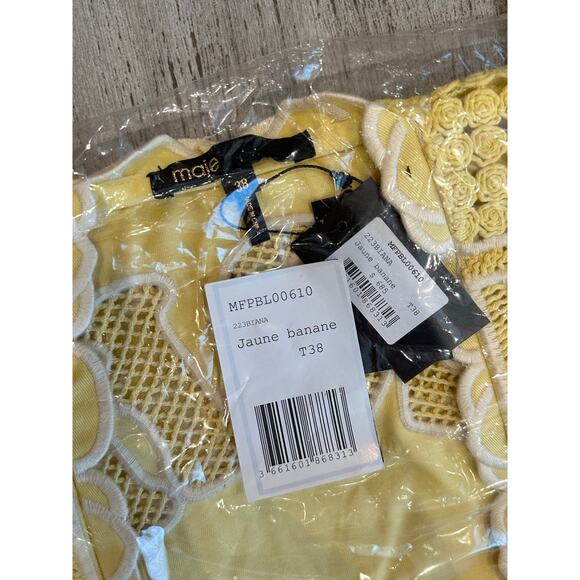 NEW NWT Maje ‘ALOHA’ Embroidered Kimono Jacket Yellow size 38 - Picture 9 of 9